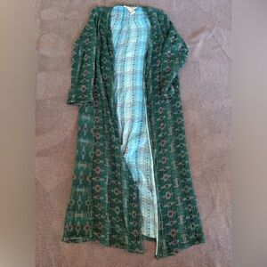 Ace&Jig, Emerald/Sky Extra Long Reversible Duster, Small